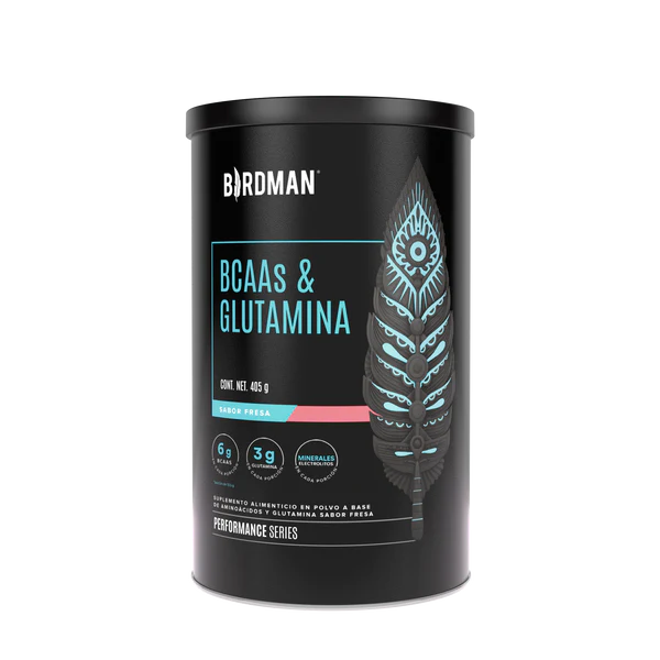 BIRDMAN BCAA Y GLUTAMINA 405 GRS FRESA
