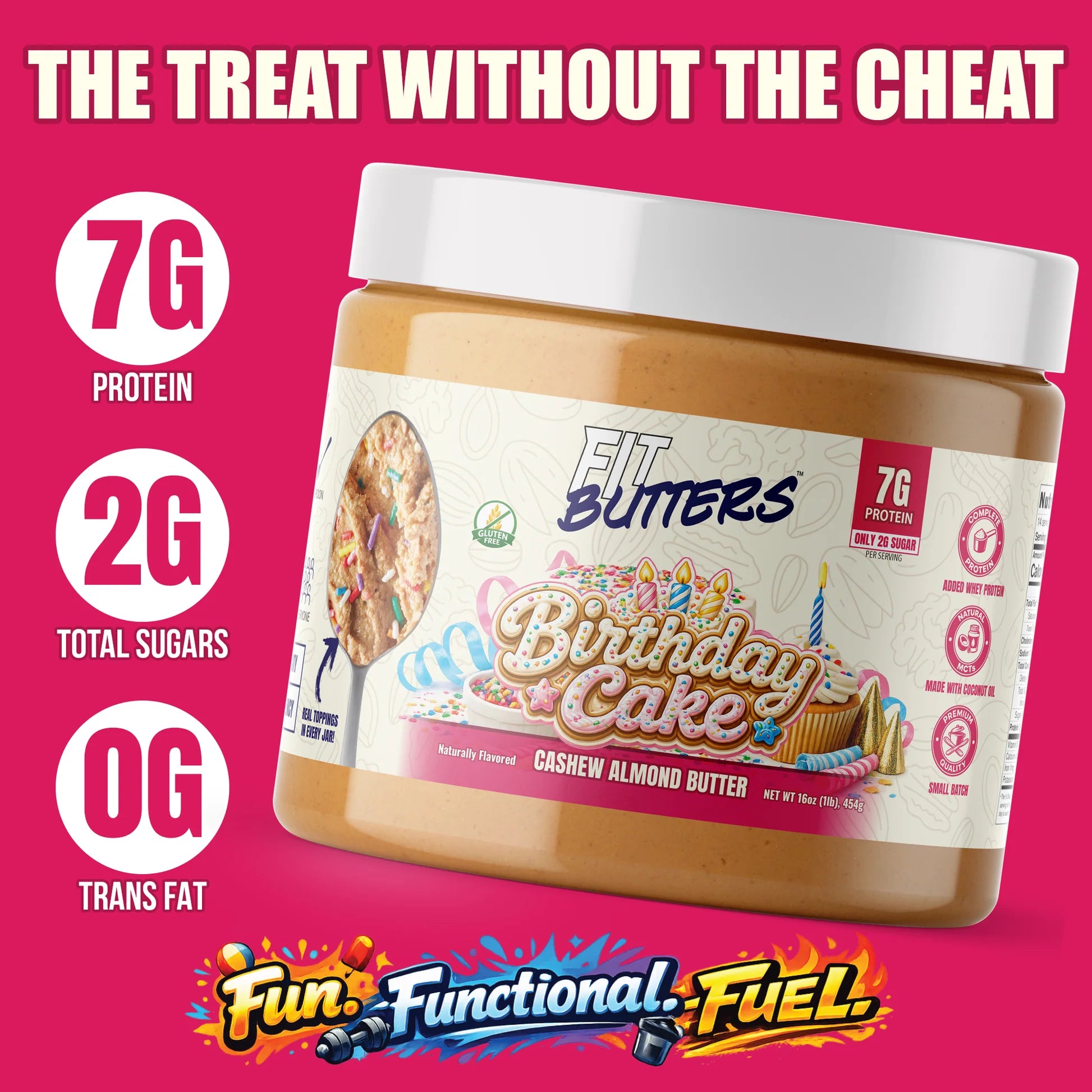 FIT BUTTERS BIRTHDAY CAKE 454 GRS