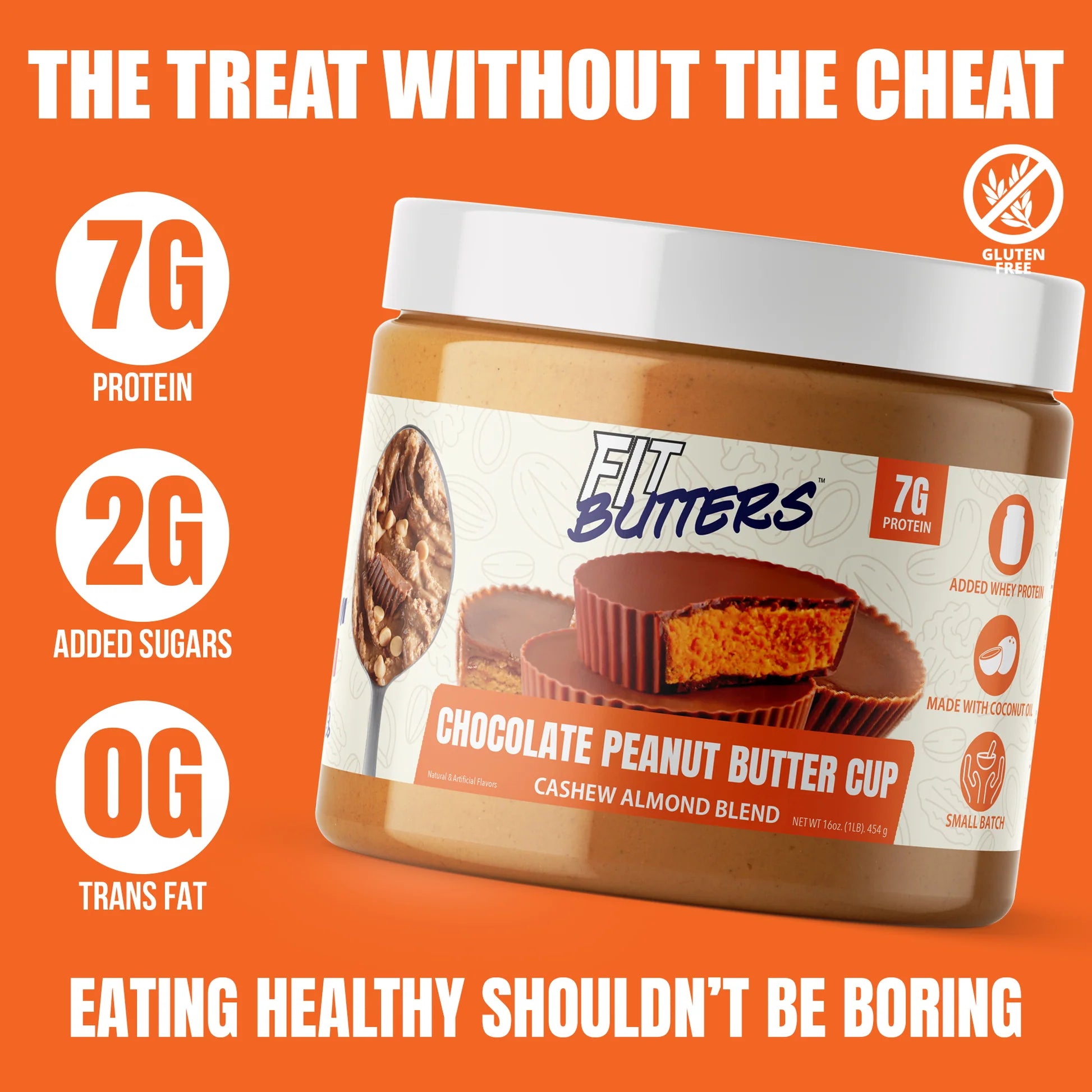 FIT BUTTERS CHOCOLATE PEANUT BUTTER CUP 454 GRS