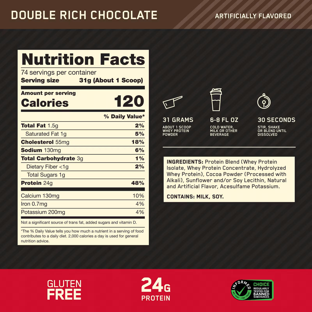ON 100% Whey Gold STD 5 lbs Double Chocolate