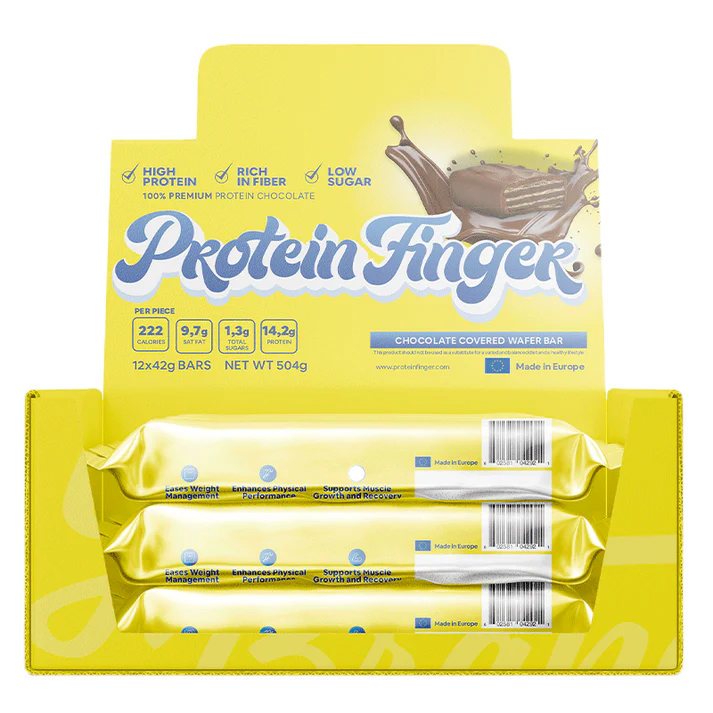PROTEINFINGERS 12 PACK COVERED WAFER BAR CHOCOLATE